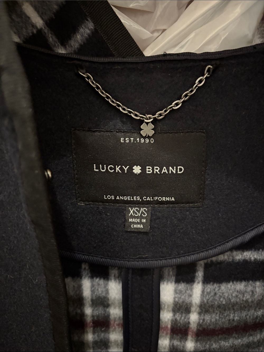 Lucky Brand navy Hooded snap closure Cape - Picture 4 of 5